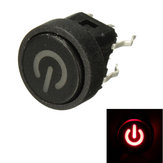 10Pcs Red LED Power Symbol Momentary Latching Switch LED Light Push Button SPST