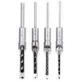 4PCS 6.35/7.94/9.5/12.7mm Woodworking Square Hole Drill Bit Mortising Chisel