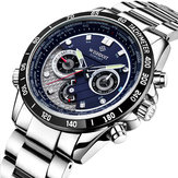 WISHDOIT WSD-012 Fashion Men Quartz Watch Casual Luminous Multifunction Wrist Watch