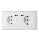 2.4A Dual USB Port EU Electric Wall Charger Station Socket Adapter Power Outlet 
