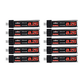 10 stuks URUAV 3.7V 250mAh 30C/60C 1S Lipo-batterij PH2.0 voor Blade Nano QX CPX Tiny Whoop TINY6 6X