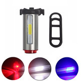 Aluminum COB USB Rechargeable Bike Light Taillight LED Warning Safety Bicycle Cycling Light