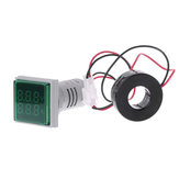 3 τεμ. Πράσινο φως AC 60-500V 0-100Α D18 Τετράγωνη οθόνη LED ψηφιακής διπλής εμφάνισης βολτόμετρου και αμπερόμετρου