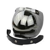 Lente per casco CYCYLEGEAR Bubble Shield per casco volante retrò a metà con lente a tre fibbie e telaio nero