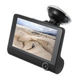 4 İnç HD Ekran Çifti Lens Araç Araba Çizgi Cam Arka Video 170 Derece Kamera Kayıt Cihazı Araba DVR