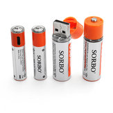 4 STÜCKE SORBO 1,5 V AA 1200 mA & AAA 400 mA Lipo Batterie Unterstützung USB Schnellladung