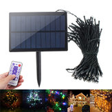 Guirlande lumineuse solaire de 17M, dimmable, avec 8 modes, minuterie, télécommande pour décoration de Noël
