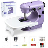 Máquina de coser eléctrica JETEVEN de 2 velocidades y 2 hilos, máquina de coser portátil mini con mesa de expansión