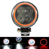 9V-30V 12V rund LED Hi / Lo Beam Arbeitslicht mit RGB Angel Halo Spot Scheinwerfer