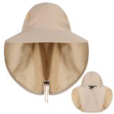 Wide Nylon Waterproof Bucket Hat Sunscreen UV Protection Fishing Hat with Neck & Face Flap Cover Cap