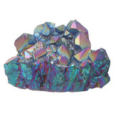 Фиолетовый Радуга Аура Кварц Природные точки кластера драгоценного камня Кристалл Украшения дома