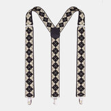 Homens Geometria padrão 3 clipe 100cm ajustável alta elasticidade ombro Sling cinto suspensórios cintas
