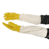 エキストラロング養蜂ハチ作業手袋本物のヤギ革重い義務通気性あります