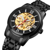SKMEI 9222 Fashion Men Automatic Watch Hollow Dial Stainless Steel Strap Business Mechanical Watch