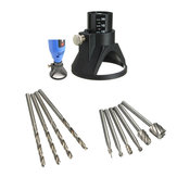 Drillpro Drill Carving Locator 4pcs 3mm Twist Drills and 6pcs Wood Milling Burrs For Rotary Tools