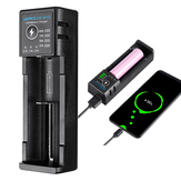 Astrolux® MC01 2 in1 USB شحن Mini البطارية شاحن المحمول المحمول هاتف القوة البنك الحالي الاختياري شاحن لـ 18650 21700 26650 14500 Li-ion البطارية