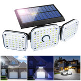 Elfeland 108 LED 8W 6500K 3 Başlıklı Solar Duvar Lambası Açık IP65 Su Geçirmez Güneş Işığı, 3 Işık Modu İndüksiyon + Mikro Işık Modu