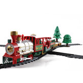 Trem elétrico de Natal com som e música. Presente para as crianças. Modelo de locomotiva de brinquedo.