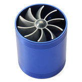 Blue Supercharger Power Air Intake Turbonator Dual Fan Turbine Gas Saver Turbo