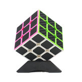 Jouet classique Magic Cube 3x3x3 en PVC autocollant, Cube de vitesse de bloc de fibre de carbone.