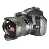 Lente de ojo de pez ultra gran angular manual Lightdow 8mm F/3.0 para cámara Canon y Nikon DSLR
