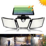265 LED'li 3 Kafalı Güneş Sensörlü Hareketli Duvar Güvenlik Sel Lambası Açık Bahçe