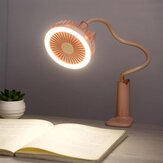 USB LED Клип стол свет Чтение ночной светильник со вентилятором Перезаряжаемый гибкий регулируемый