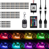 AMBOTHER 12-teiliges Motorrad-LED-Lichtstreifen-Kit RGB wasserdicht mit APP IR RF Wireless-Fernbedienungen Mehrfarbiges Unterboden-Neon-Effekt-Atmosphärenlicht