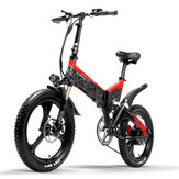 LANKELEISI G650 12.8Ah 48V 400W Bicicleta elétrica dobrável de 20 polegadas ciclomotor 100Km Quilometragem Carga máxima 120kg Com Plug EU Bicicleta dobrável