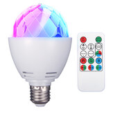 ELEGIANT 3W E27 RGB Boldroterende LED Stage Light Bulb Disco Party Bar + Fjernbetjening