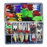 ZANLURE 141pcs/set Fishing Lure Kit Hooks Crankbait Plastic Worms Jigs Artificial Baits With Box