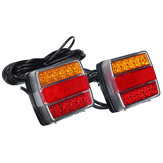 12V 2pcs Magnetic Trailer Tail Lights Stop Indicator License Plate Lamp Waterproof 16 LED