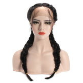 26'' Deep Straight Braided Lace Front Human Hair Wig