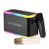 Enceinte BlitzWolf® BW-WA6 80W avec Bluetooth, Haut-Parleur sans Fil Karaoke à Double Pilotes pour des Basses Profondes, Lumière RGB, Effet d'Égalisation, Batterie 6000mAh, Emplacement Carte TF, U Disk AUX, Enceinte Portable
