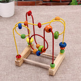  الألعاب الخشبية البسيطة Colorful البسيطة حول الخرز سلك المتاهة لعبة تعليمية