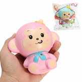 Woow Squishy Monkey Slow Rising 12cm with Original Packaging Blue and Pink