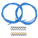 2 rotoli di tubo PTFE blu da 2M + set di accessori per connettori pneumatici PC4 M6M10 per stampante 3D