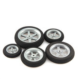 5 rodas de plástico com pneus de esponja de 30 mm, 35 mm, 40 mm, 45 mm, 50 mm para modelo de avião de asa fixa RC