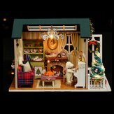 Cuteroom z-009-a dollhouse casa de boneca diy gift kit de coleção em miniatura com luz