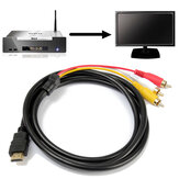 1080P HDMI Erkek - 3RCA Sesli Video AV Çıkışı İletim Kablosu Adaptörü 1.5M / 5Feet
