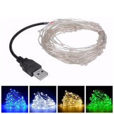 Düğün Noel Parti Dekoru için 5M 50 led'li USB Gümüş Tel Dize Peri Işığı