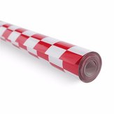 Película de cobertura xadrez vermelha e branca encolhível de 5m para avião RC