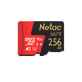 Kartu Memori TF Kecepatan Tinggi Netac P500 100MB/s 64GB 128GB 256GB Micro SD Kartu Flash Kartu Pintar untuk Kamera Perekam Pemandu Drone