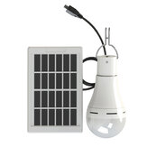 Lâmpada de acampamento recarregável via USB com energia solar de 20W, 5 modos e painel solar com cabo de 3m