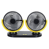 5V 360° All-Round USB Mini Auto Air Cooling Dual Car Fan Adjustable Low Noise