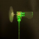 Függőleges DIY Kis Dc Motor LED szélmalom turbina szélgenerátor modell Zöld/Fehér