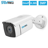 SOVMIKU HT823-3.6 H.265 Audio POE IP Camera DC 12V 3MP Metal Case IP66 Waterproof Outdoor CCTV Camera Night Vision Security Video Surveillance ONVIF