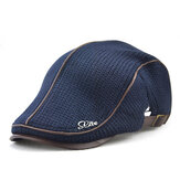 Men's Knit Cap Hat Padded Warm Beret Caps Casual Outdoor Visor Forward Hat