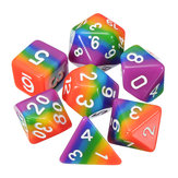 Set di dadi arcobaleno da 7 pezzi Dadi a più lati Dadi poliedrici Gadget per giochi di ruolo