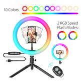 BlitzWolf® BW-SL5 10 ιντσών RGB LED Δαχτυλίδι Φωτιστικό Selfie με δυνατότητα ρύθμισης ρυθμιζόμενο για μακιγιάζ YouTube Tiktok Live Stream με βάση στήριξης τηλεφών